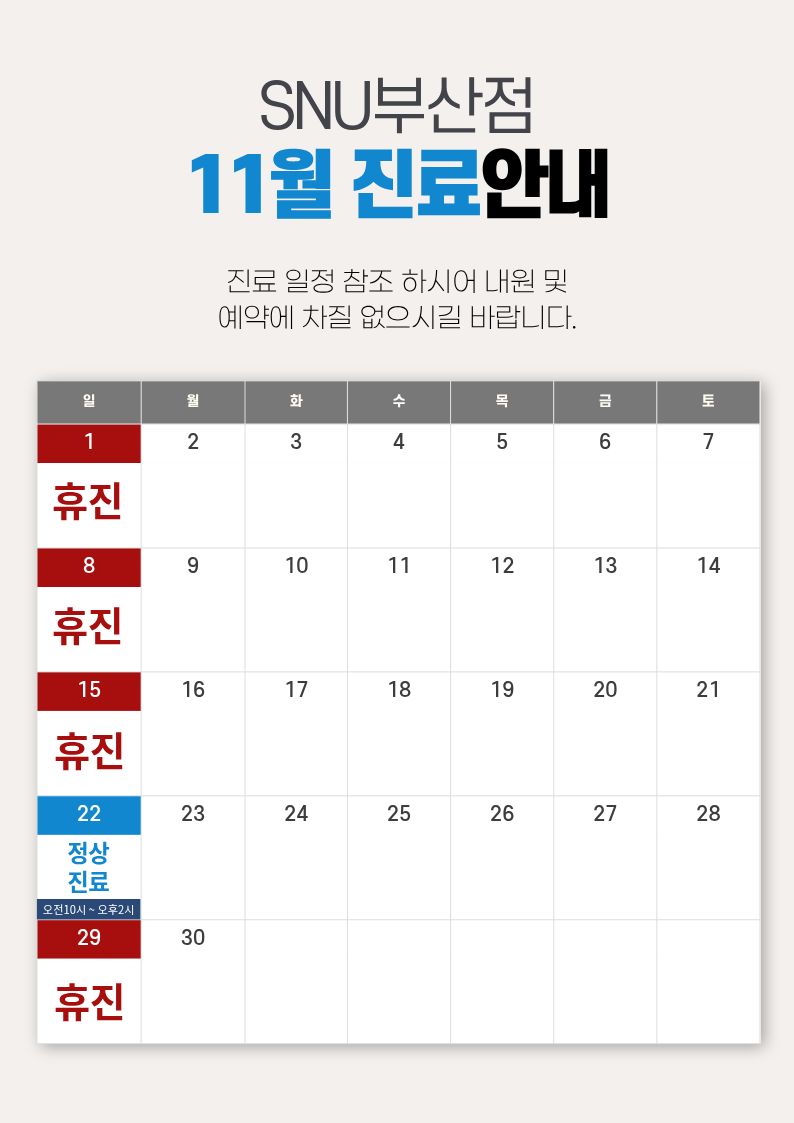 11월 진료안내